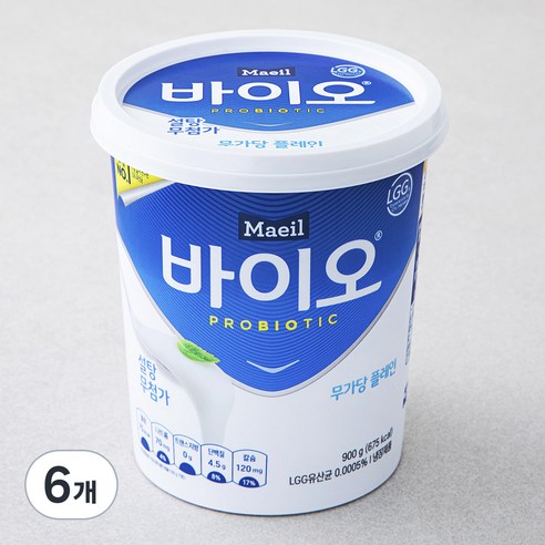 매일바이오 무가당 플레인, 900g, 1개입, 6개