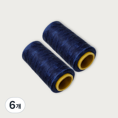 가죽공예 왁스실 초사용 1mm x 220m, 다크블루, 6개