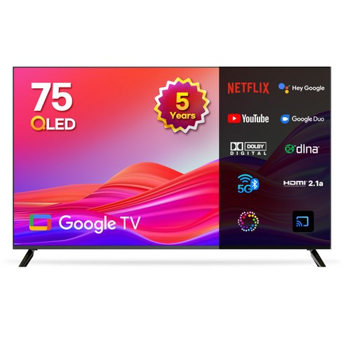 이노스 5년 무상AS 4K UHD QLED 구글 TV 75인치 스마트 티비, 189cm(75인치), 방문설치, 벽걸이형, G75QLED