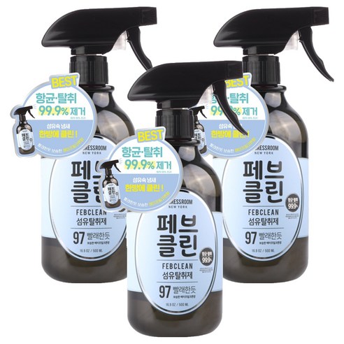 더블유드레스룸 페브클린 섬유탈취제 본품, 500ml, 에이프릴코튼, 3개