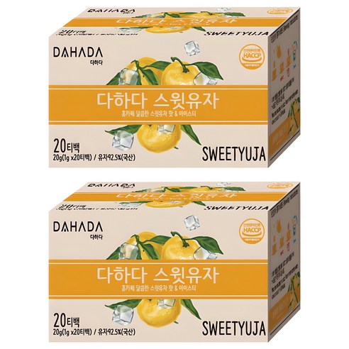 다하다 스윗 유자, 1g, 20개입, 2개