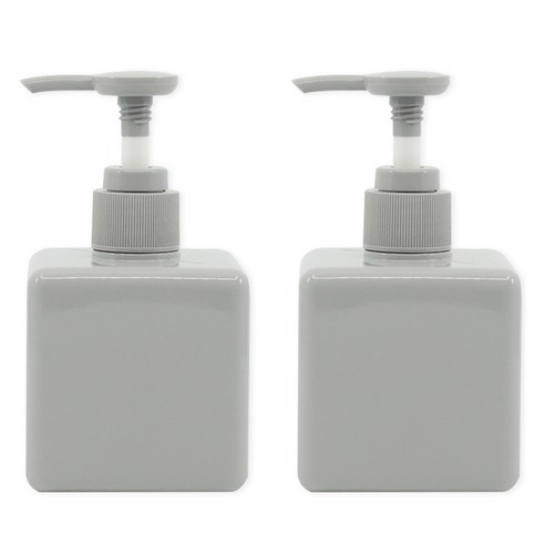 뉴앤룩 사각 디스펜서 주방세제 리필용기 일반형 250ml, 그레이, 2개