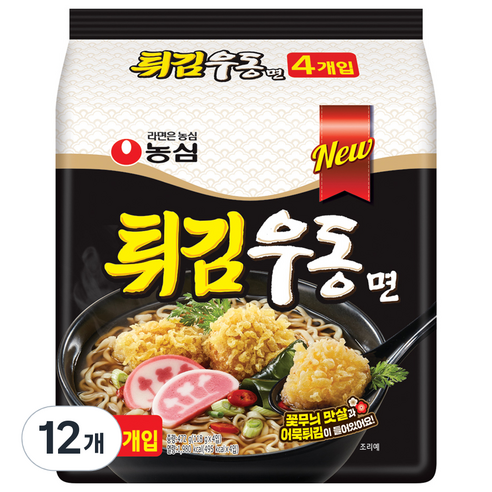 농심 튀김우동면, 118g, 12개