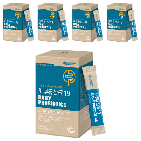 대상웰라이프 하루 유산균 19, 60g, 5개