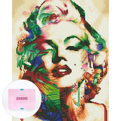 디클레어 액자 캔버스형 보석십자수 DIY 키트 40 x 50 cm, 마릴린먼로, 1세트