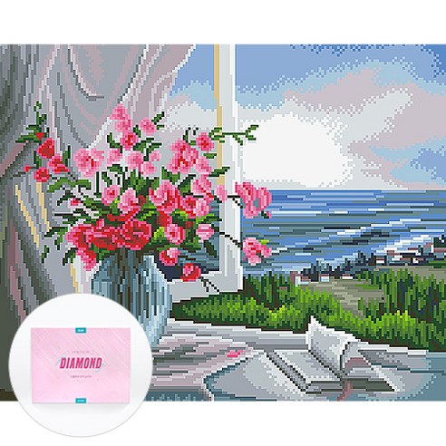 디클레어 액자 캔버스형 보석십자수 DIY 키트 40 x 50 cm, 1세트, 기다림