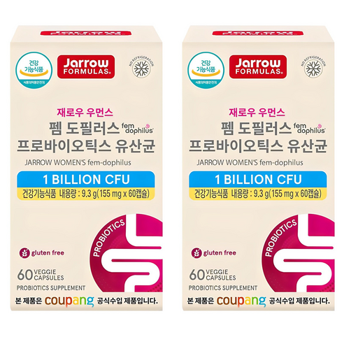 재로우 우먼스 펨 도필러스 프로바이오틱스 유산균, 60정, 2개