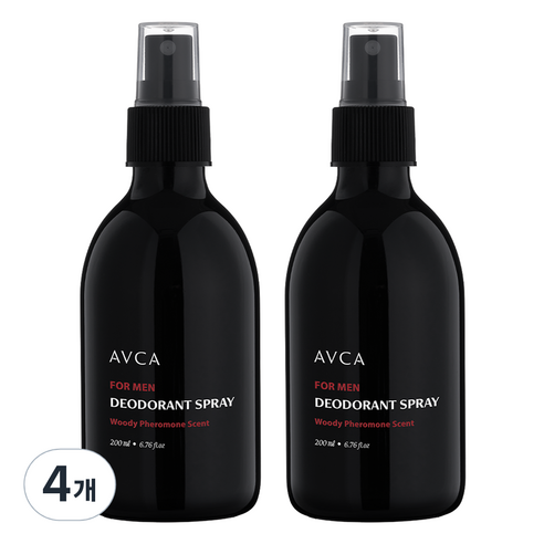 아브카 포맨 데오드란트 스프레이 우디 페로몬향, 200ml, 4개