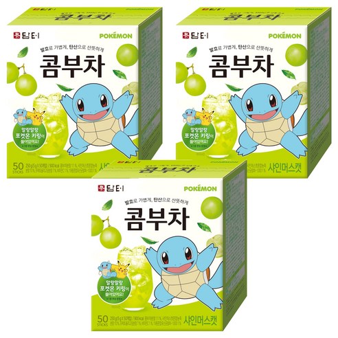 담터 포켓몬 콤부차 샤인머스캣 + 키링 랜덤발송, 5g, 50개입, 3개