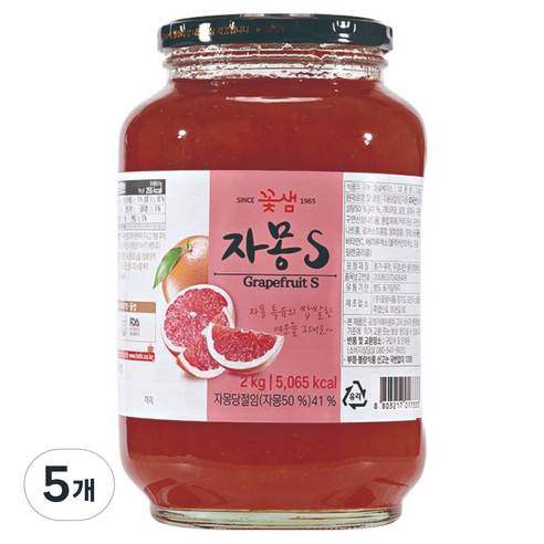 꽃샘 자몽S 차, 2kg, 1개입, 5개