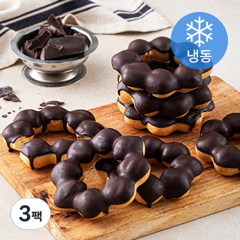 곰곰 카카오 츄이 도넛 (냉동), 55g, 10개입, 3개