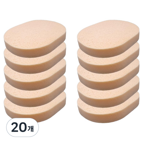 라벤토리 클렌징 해면 스펀지 15mm, 살구, 20개