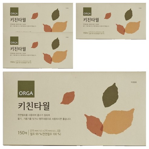 올가홀푸드 천연펄프 키친타올, 4개, 150매
