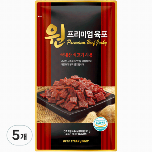 원프리미엄 육포, 90g, 5개