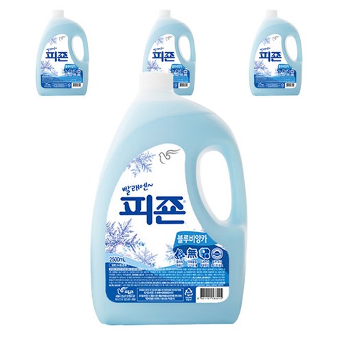 피죤 섬유유연제 블루비앙카 본품, 2.5L, 4개