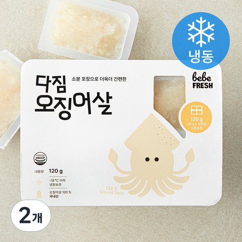 베베프레시 다짐 오징어살 (냉동), 2개, 120g