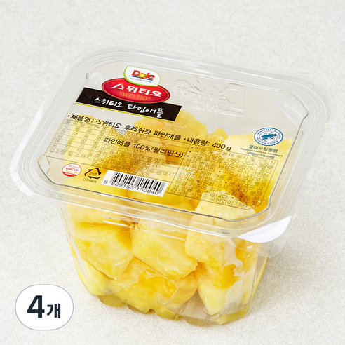 스위티오 후레쉬컷 파인애플, 400g, 4개