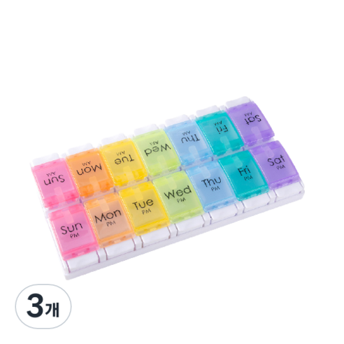 미라클매직 원터치 요일별 약통 레인보우, 3개