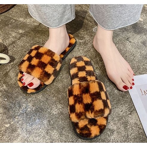 女性 時尚 女鞋 女鞋 毛茸茸 鞋子 拖鞋 成年女性 成年女性 女裝