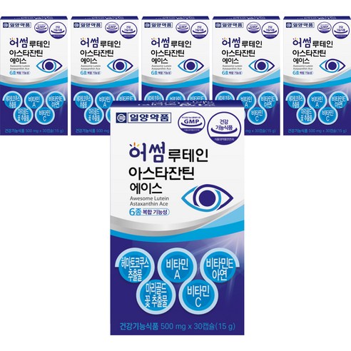일양약품 어썸 루테인 아스타잔틴 헤마토코쿠스 에이스, 30정, 6개