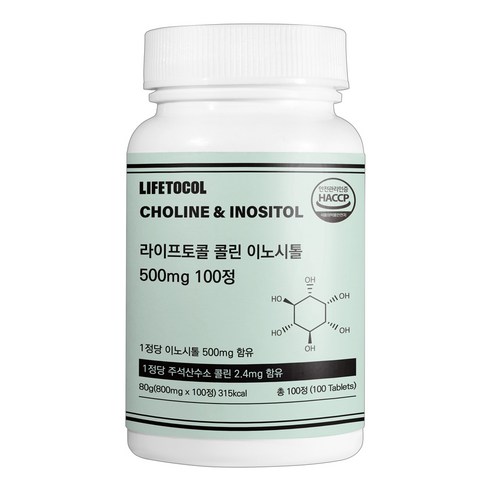 라이프토콜 콜린 이노시톨 500mg 80g, 3개, 100정