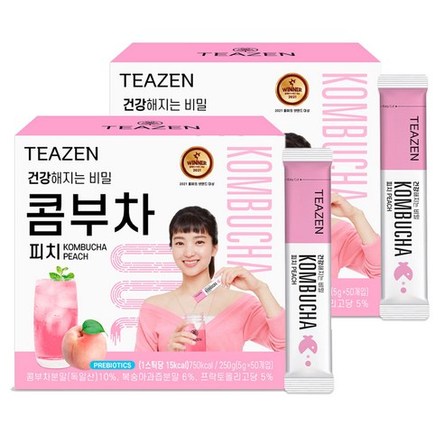 티젠 콤부차 피치, 250g, 2개