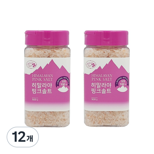 내츄럴스파이스 히말라야 핑크솔트, 500g, 12개