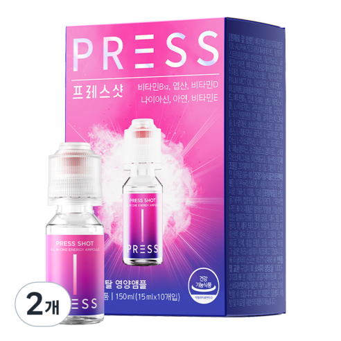 프레스샷 올인원 토탈 영양 앰플 10p, 150ml, 2개