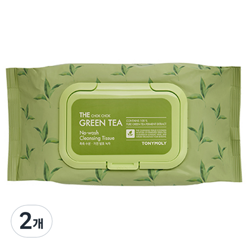 토니모리 더 촉촉 그린티 노-워시 클렌징 티슈, 100매입, 2개