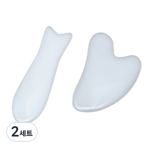 백옥 마사지 나진 괄사 04 하트 + 물고기 세트 NJ004, 2세트