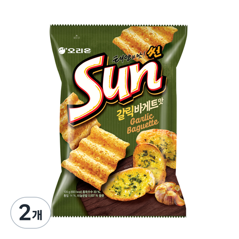 오리온 태양의 맛! 썬 갈릭바게트맛, 135g, 2개