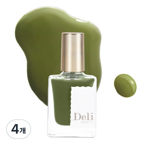 델리뷰티 딥 시럽 루어 인 무드 네일컬러, MGR403 뮤트 카키, 10ml, 4개