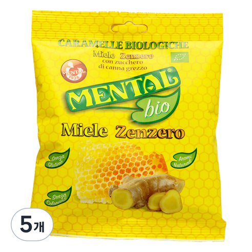 멘탈 꿀 생강 캔디, 90g, 5개