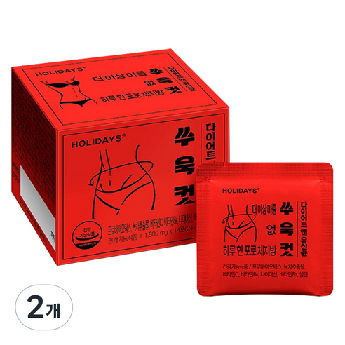 홀리데이즈 쑤욱컷 다이어트 앤 유산균 14p, 21g, 2개
