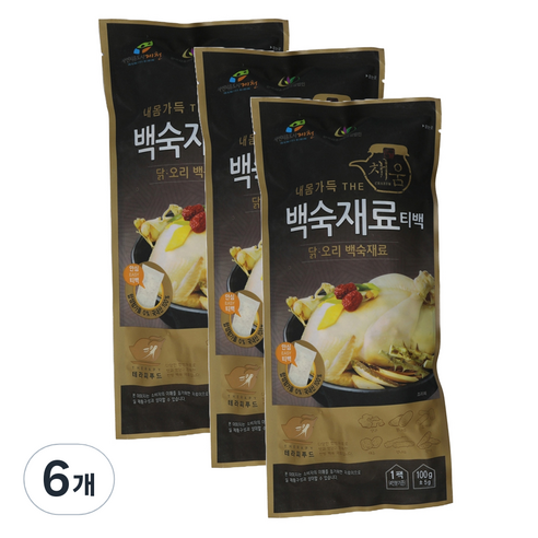 한국감초영농조합법인 내몸가득 THE채움 백숙재료 티백, 6개, 100g