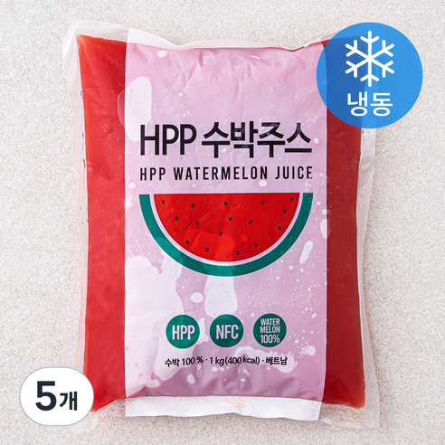 딜라잇가든 HPP 수박주스 (냉동), 1kg, 5개