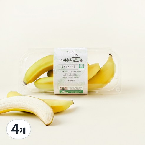 스미후루순 유기농 인증 바나나 3~4입, 500g, 4개