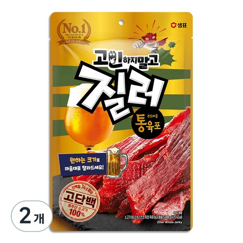 질러 부드러운 통육포, 180g, 2개