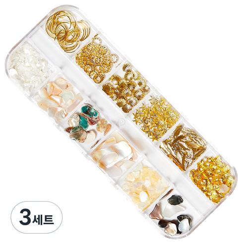 시크핏네일 네일스톤파츠 6종 + 자개글리터 6종 세트, A(ZN0133), 3세트