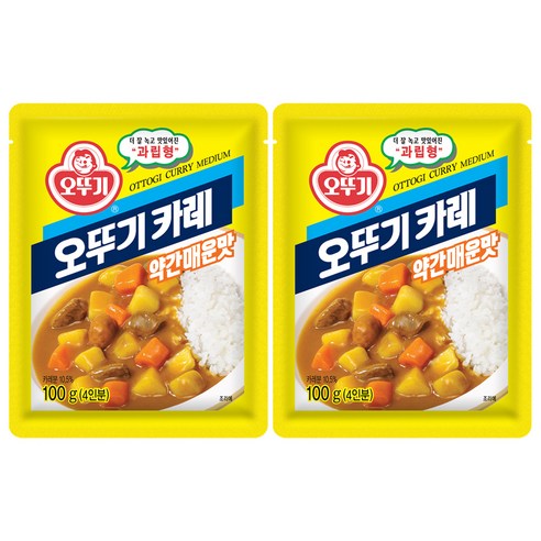 오뚜기 카레 과립형 약간매운맛, 100g, 2개