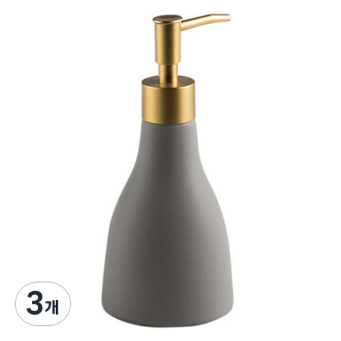 더자카 모던 다용도 리필 욕실 디스펜서 280ml, 그레이, 3개