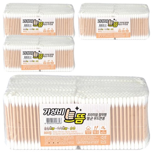 가성비 으뜸 프리미엄 절약형 멸균 우드 면봉, 100개입, 32개