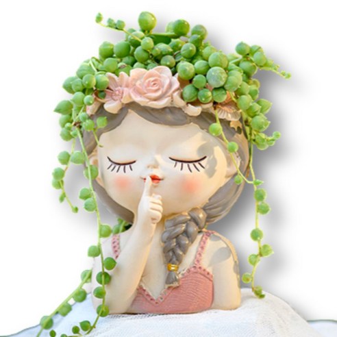 곰지홈 다육이 꽃화관 여인 화분, C타입, 1개