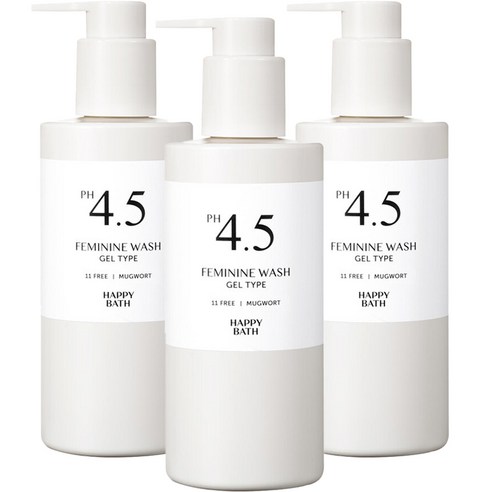 해피바스 PH4.5 약산성 쑥 여성 청결제, 3개, 250g