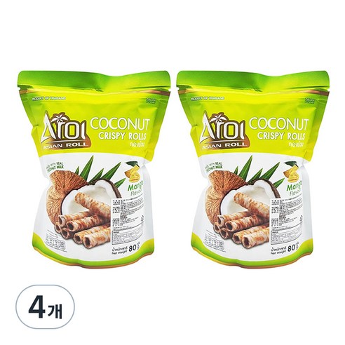 아로이 코코넛롤 크리스피롤 망고향, 80g, 4개