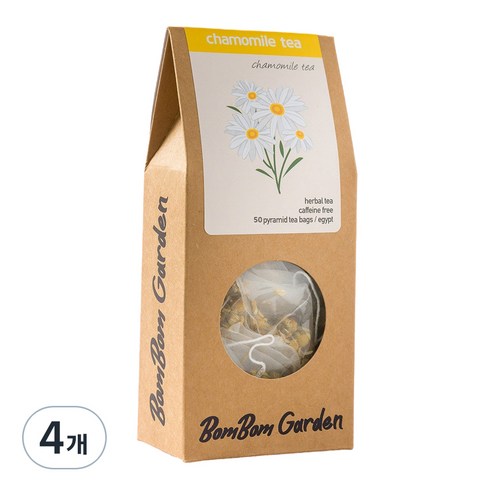 봄봄가든 캐모마일차 삼각티백, 1g, 50개입, 4개