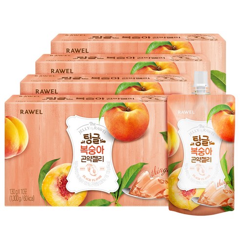 팅글 로엘 곤약젤리 복숭아맛 10포, 1.3kg, 4개