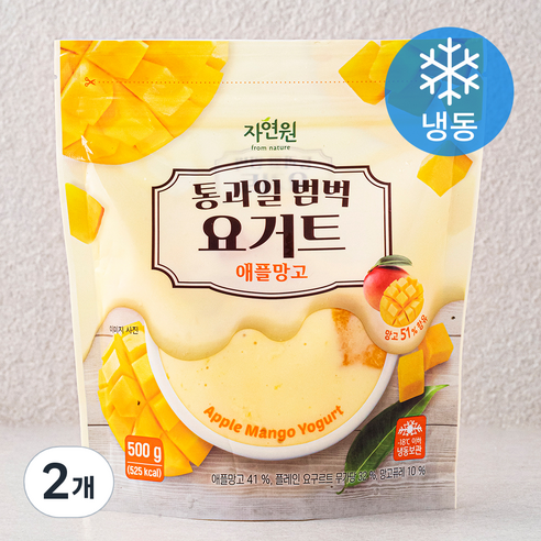 자연원 통과일 범벅요거트 애플망고 (냉동), 500g, 1개입, 2개