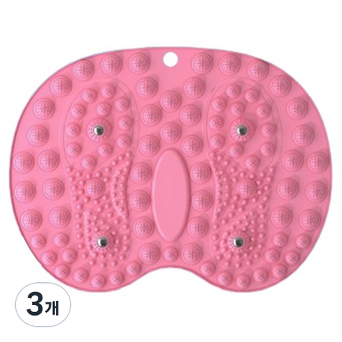 발지압 마사지 매트 MH099 44 x 35 cm, 3개, 핑크