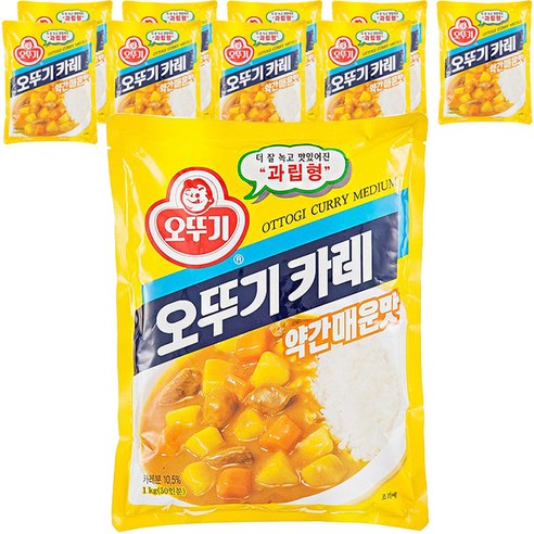 오뚜기 카레 약간매운맛, 1kg, 10개